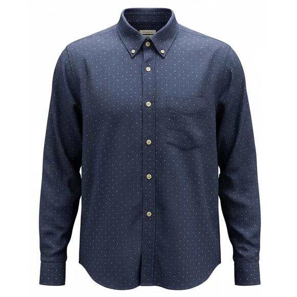 Old Navy Other - Old Navy Men's Button-Down Long Sleeve Shirt Blue with Dot-